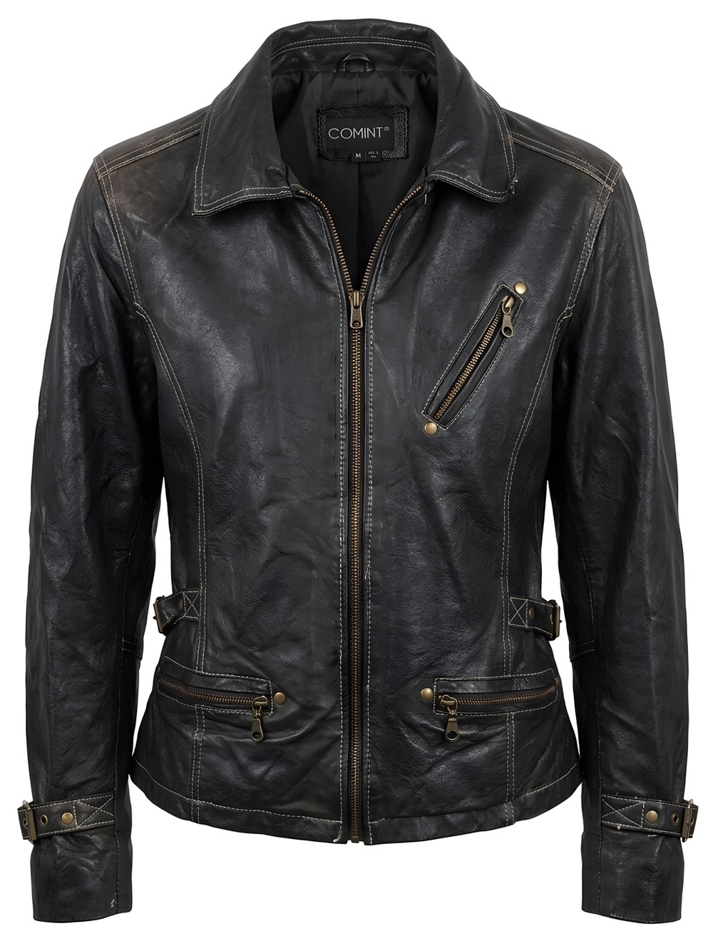 Comint vintage Black Leather Jacket